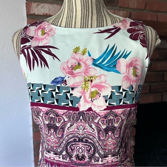 Etro Floral Paisley Print Sleeveless Midi Dress Sz 6 - Picture 3 of 10